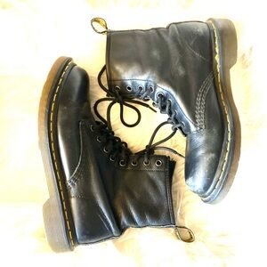 Black Leather 8 hole doc martens Boots